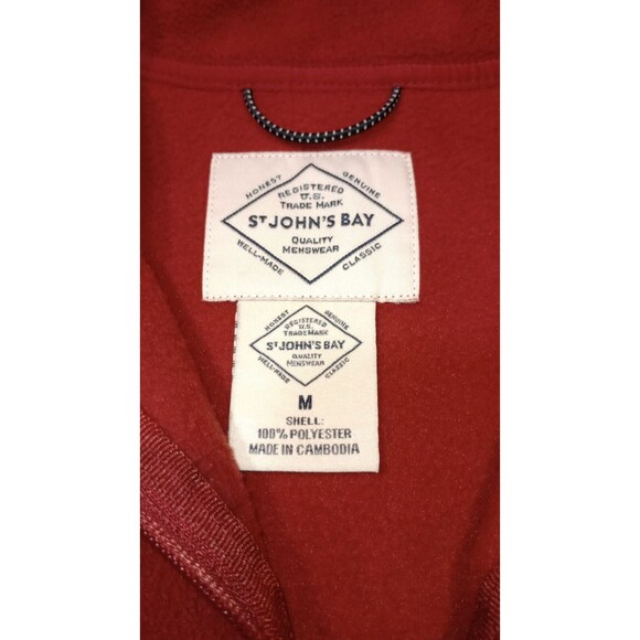 NWT St Johns Bay Sweatshirt Mens M Medium 1/4 Zip Rusty Red Fleece Pullover - Picture 7 of 16